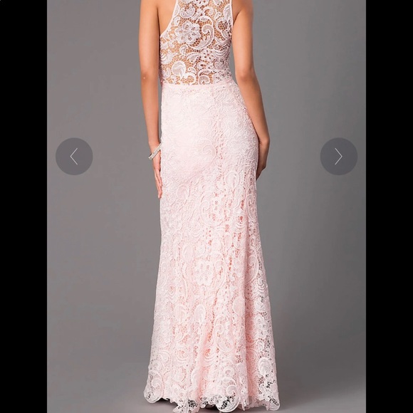 Long Lace Sleeveless Dress with Slit size L beige - Picture 2 of 5